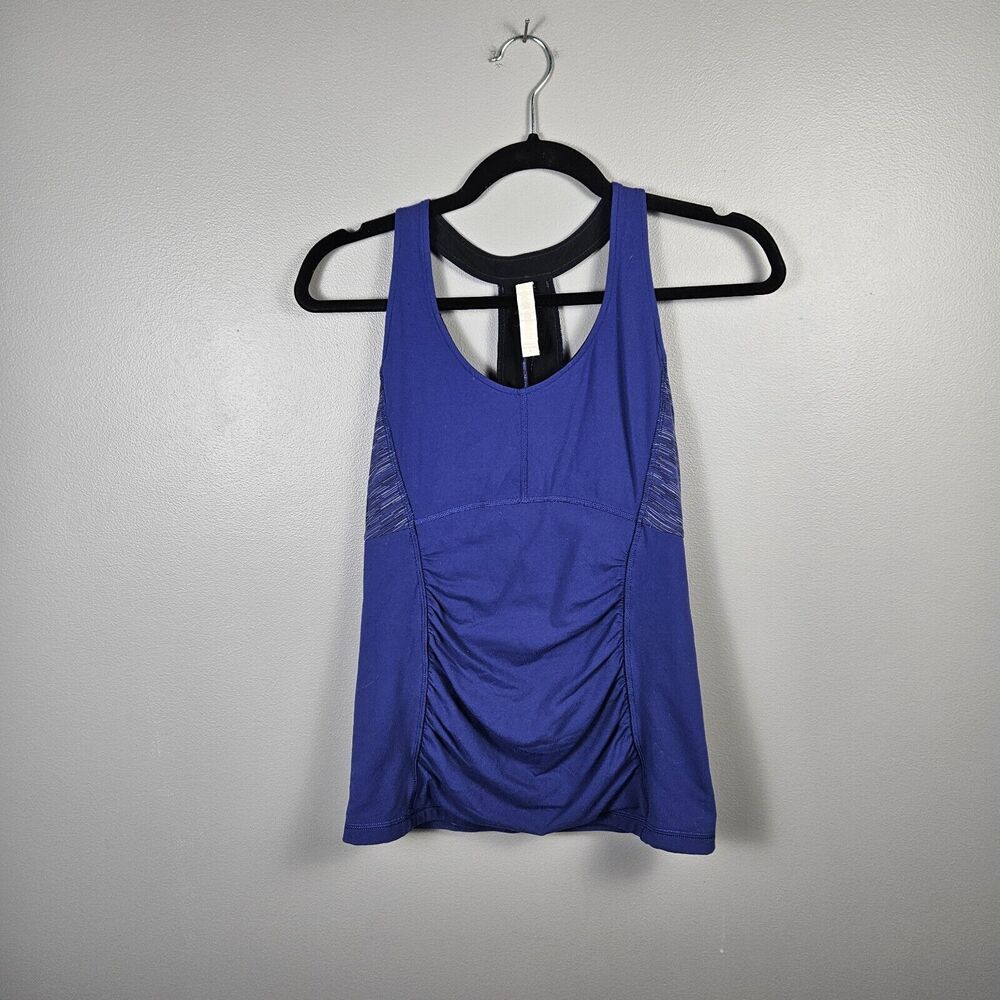 Lucy Activewear Racerback Tank Top Blue Built In Adjustable‎ Bra Size Medium